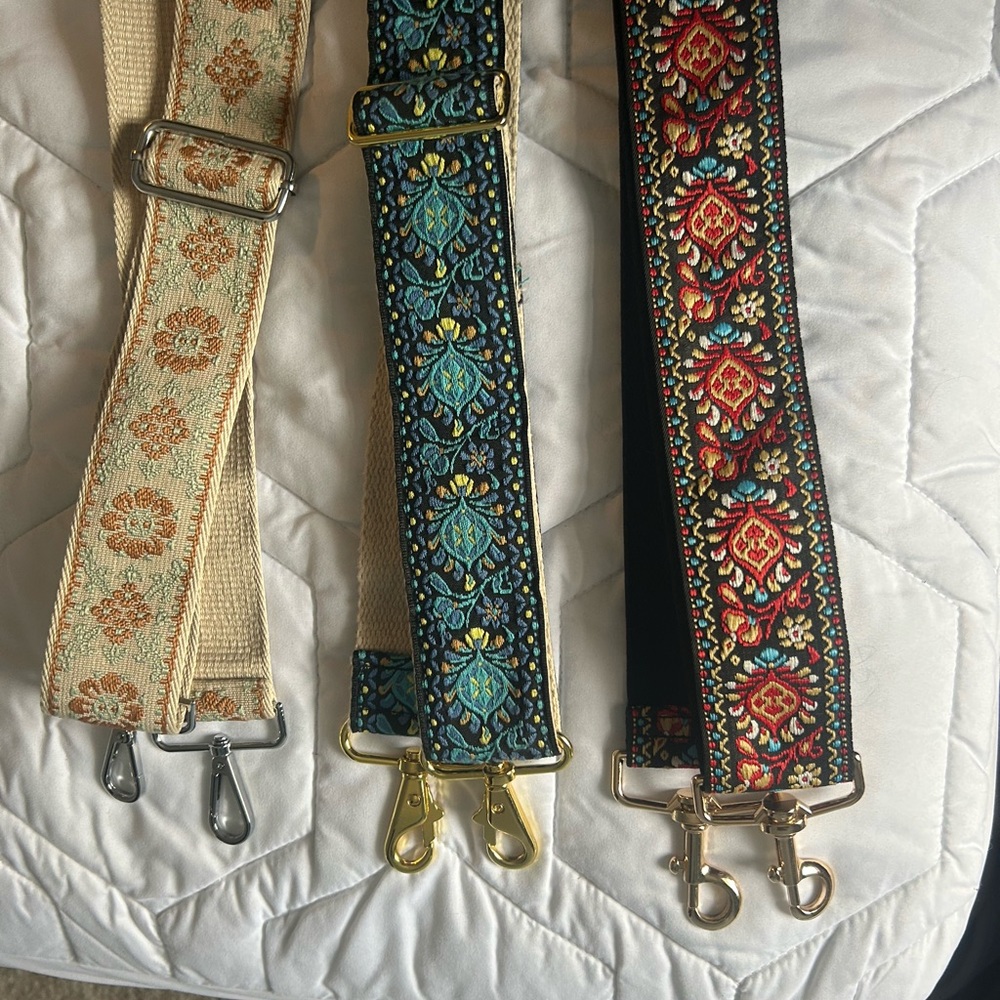 Floral Embroidered Bag Straps